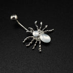 Spider CZ stainless steel Belly Ring