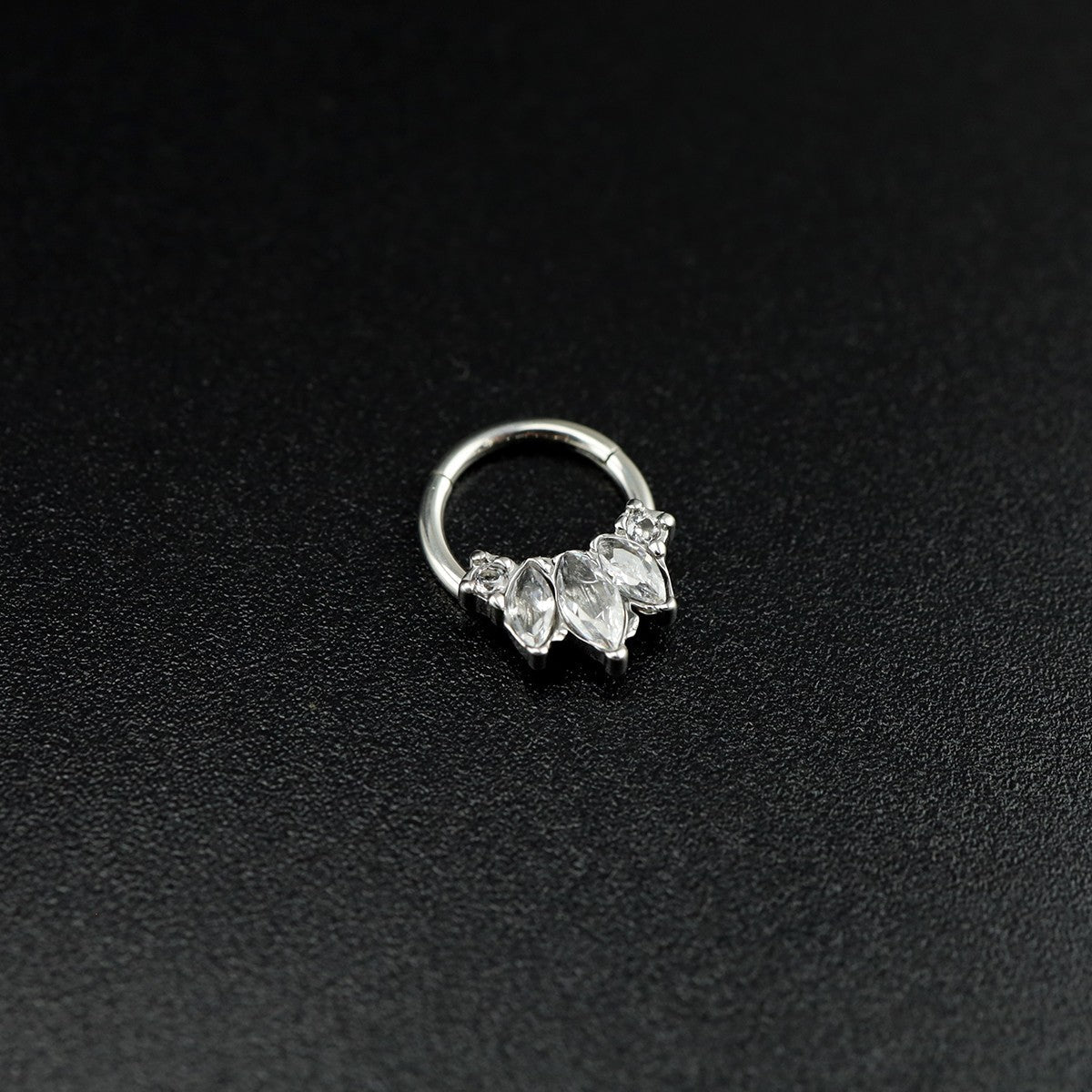 Oval and Round CZ Segment Septum Ring