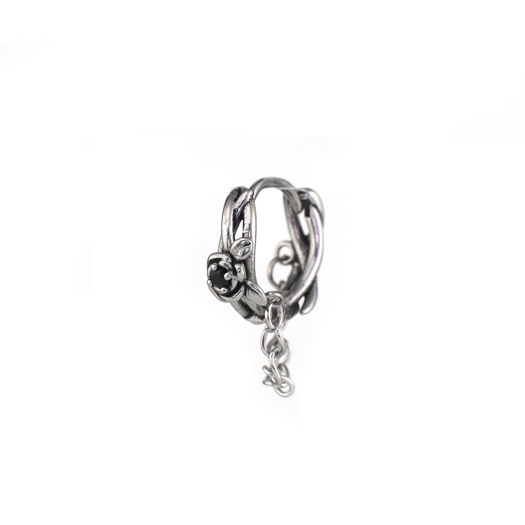 Rose Vine Drop Chain Stainless Steel Earrings