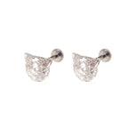 High-Shine CZ Cat Head Internally Threaded Titanium Studs