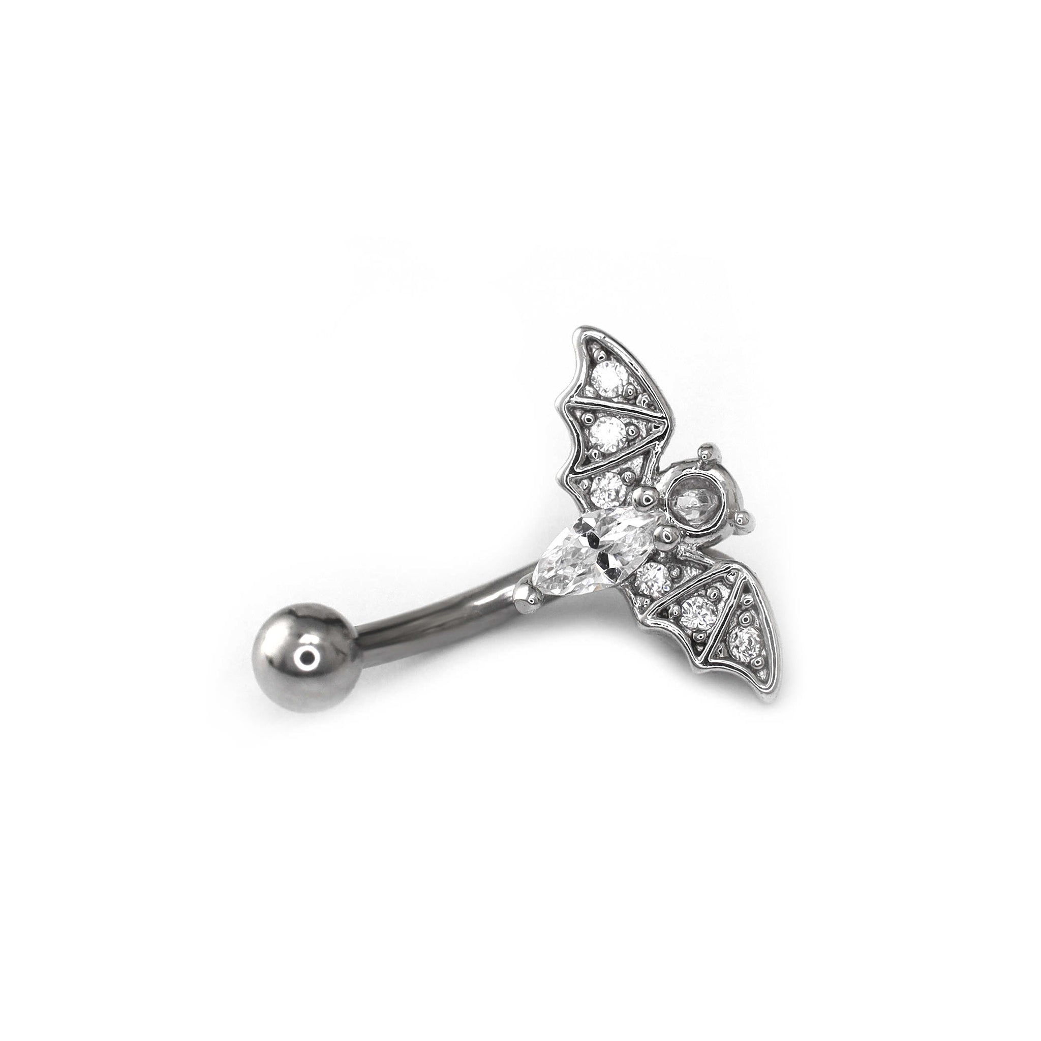 Bat CZ Externally Threaded Stainless Steel EyeBrow Studs