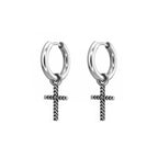 Woven Cross Pendant stainless steel Earrings