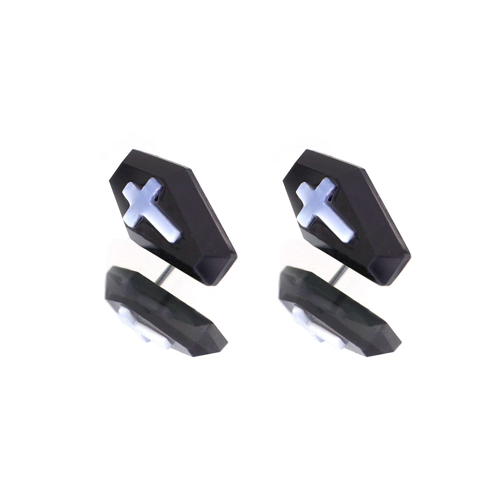 Resin Cross Coffin Ear Studs