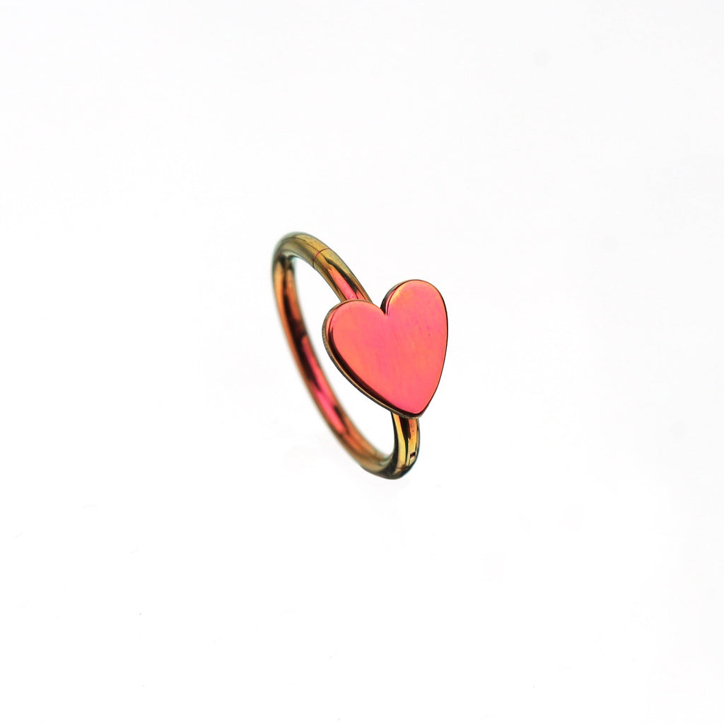 16G Titanium Heart Clicker Ring