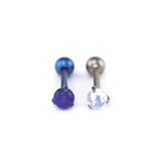 Blue & White Opal Titanium barbell stud
