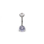 High Shine CZ Titanium Belly Ring