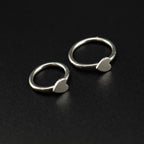 Heart Sterling Silver stainless steel Segment Hoop