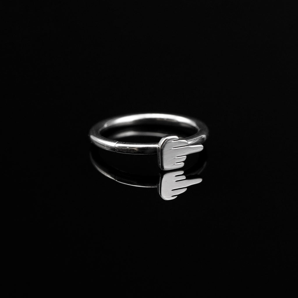 Middle Finger Stainless Steel Segment Hoop