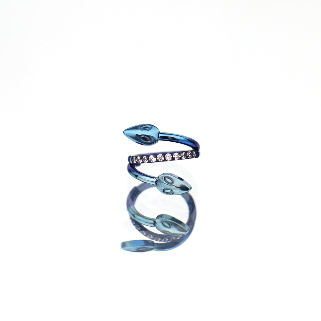 Double Head Snake Titanium Segment Hoop