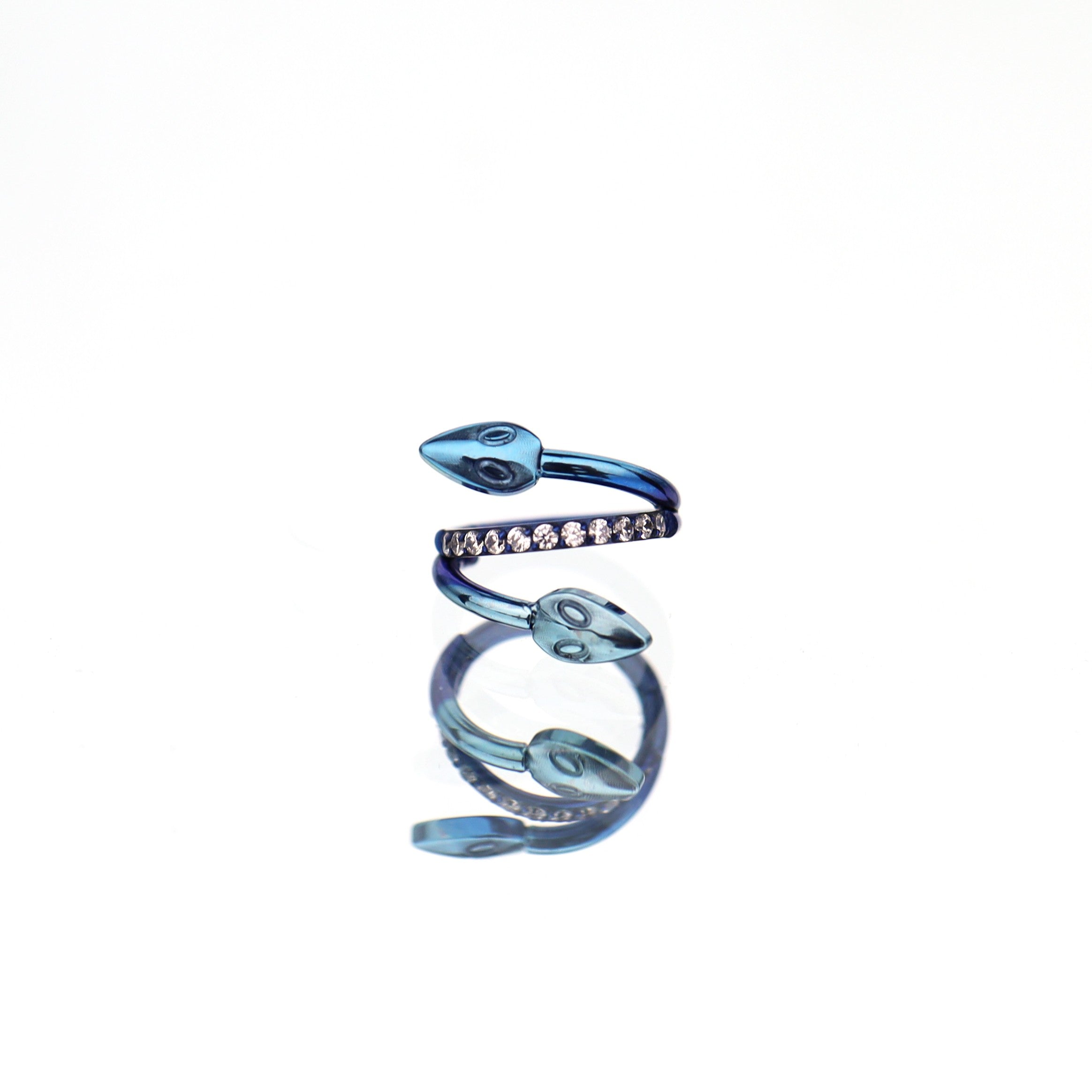 Double Head Snake Titanium Segment Hoop