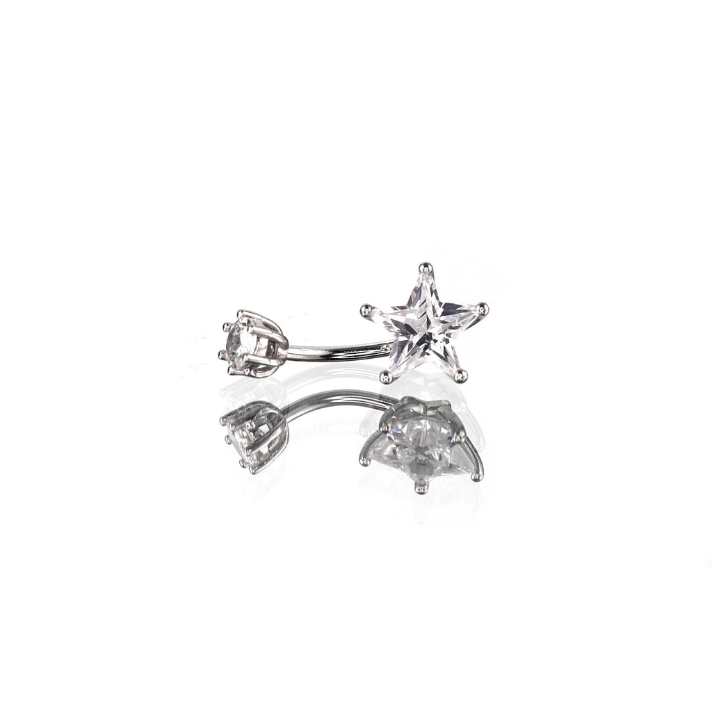 Pentagram CZ S925 Sterling Silver Belly Ring