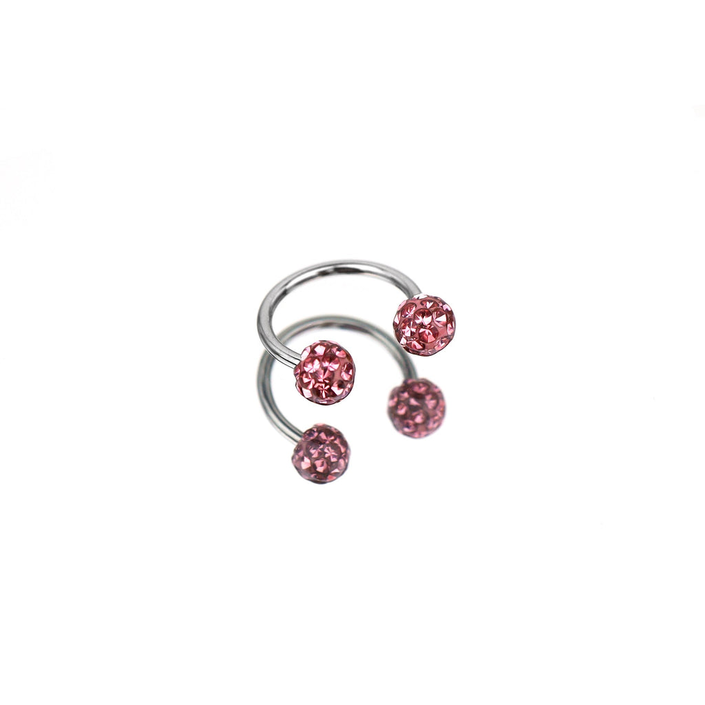 Full CZ Ball Horseshoe Ring