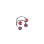 Full CZ Ball Horseshoe Ring