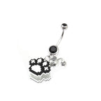 Pixel Art Cat Paw Pendant Belly Ring