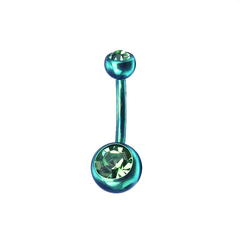 Crystal Titanium Belly Ring