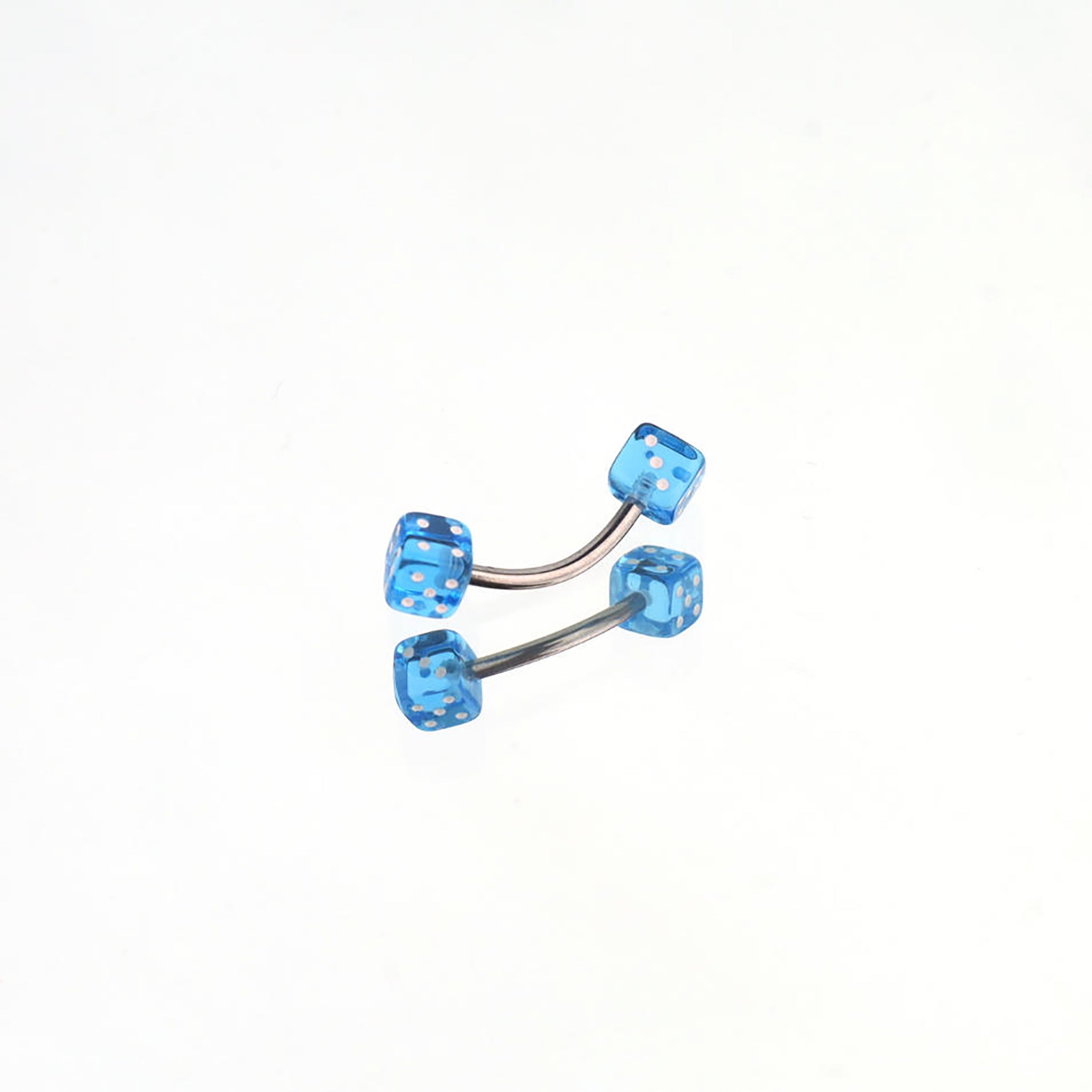 Acrylic Colorful Dice Externally Threaded Brow Studs