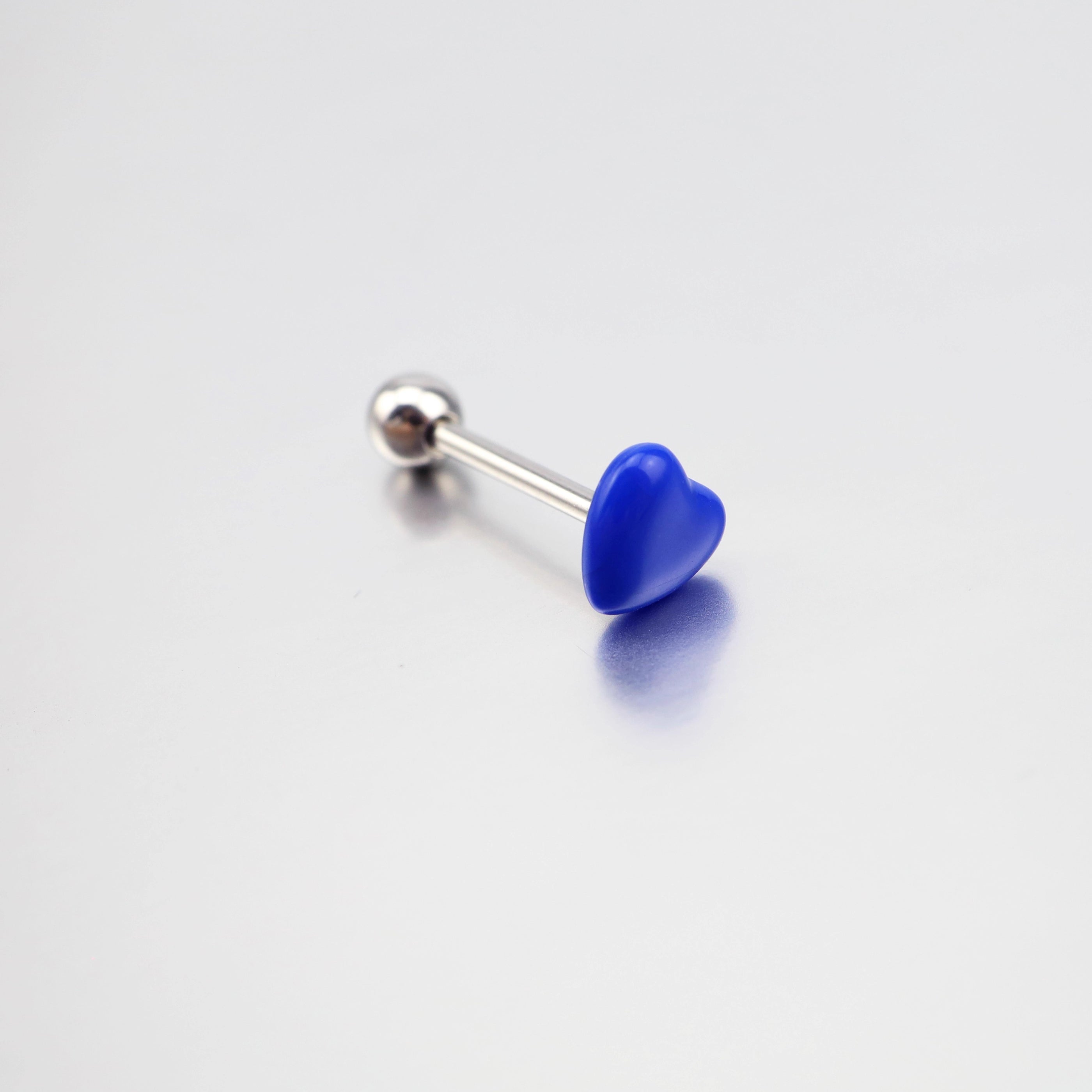 Heart-shaped Acrylic tongue stud