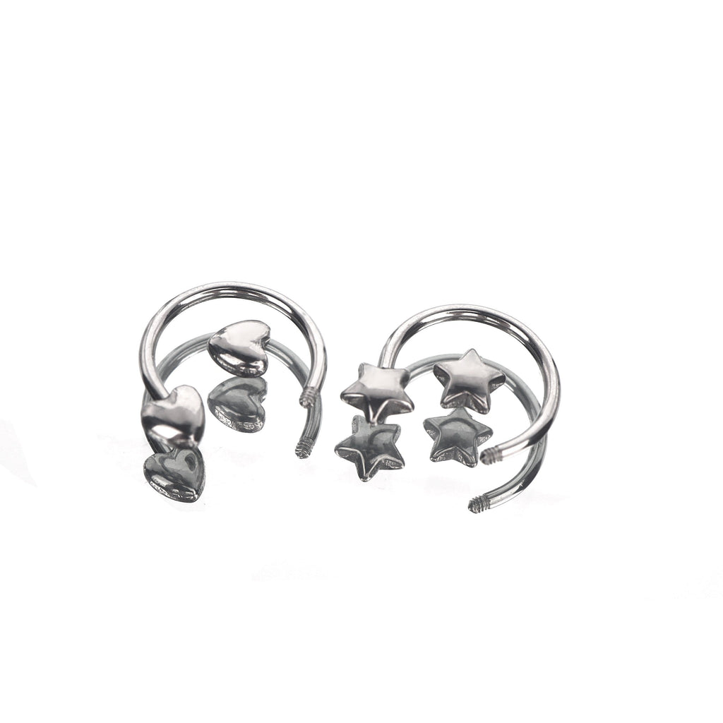Star & Heart Horseshoe Septum Ring