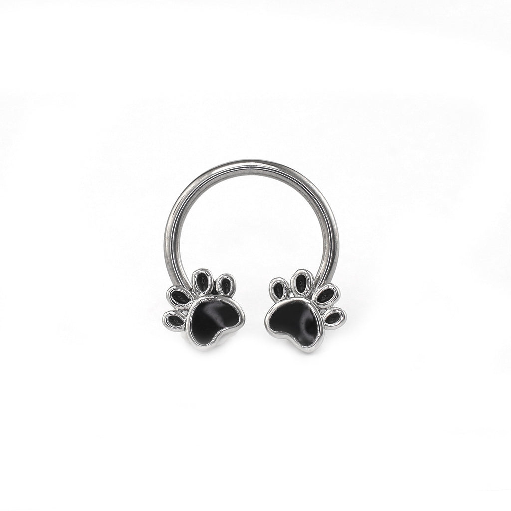 16G Cat Paw Horseshoe Ring