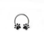 16G Cat Paw Horseshoe Ring