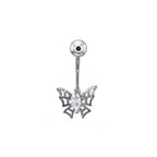 Spider Web CZ Stainless Steel  Belly Ring