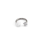 Rose CZ Internally Threaded Horseshoe Ring