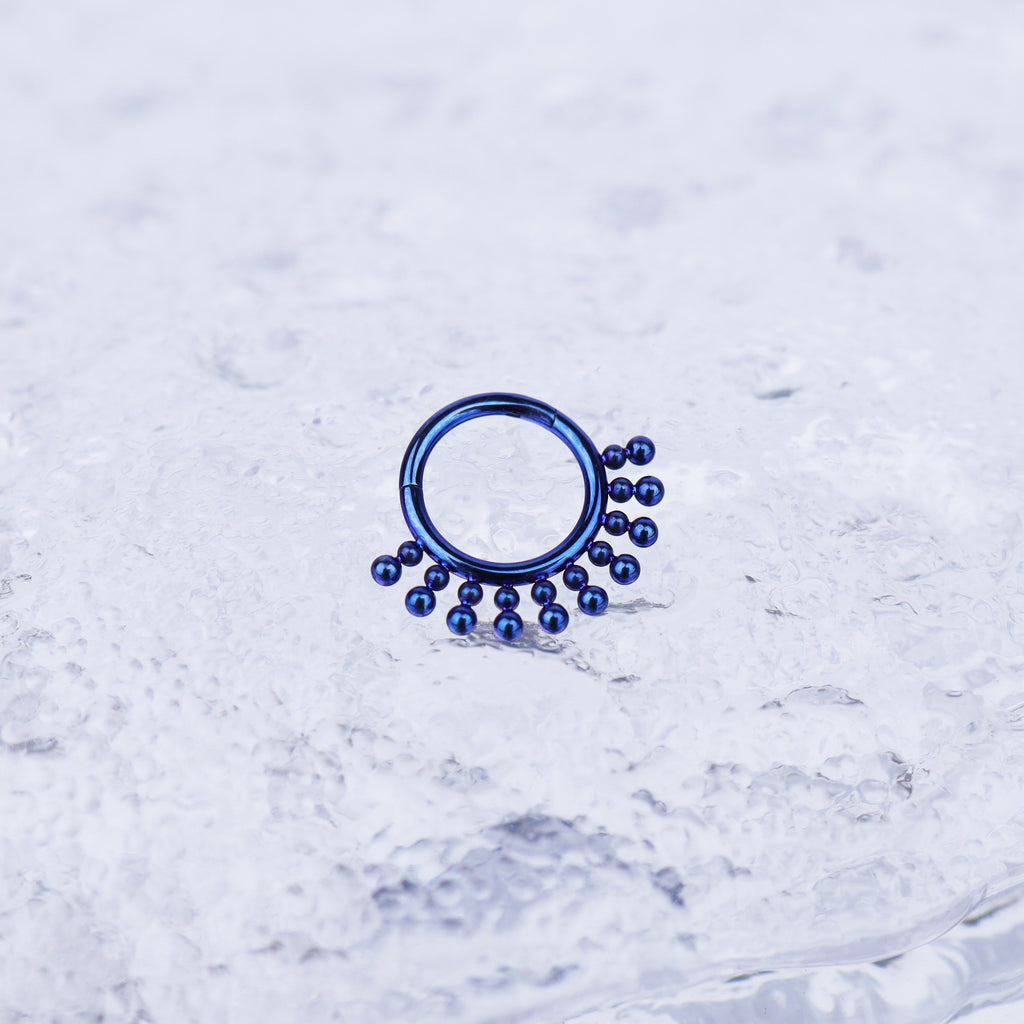 Sun Burst Titanium Segment Hoop