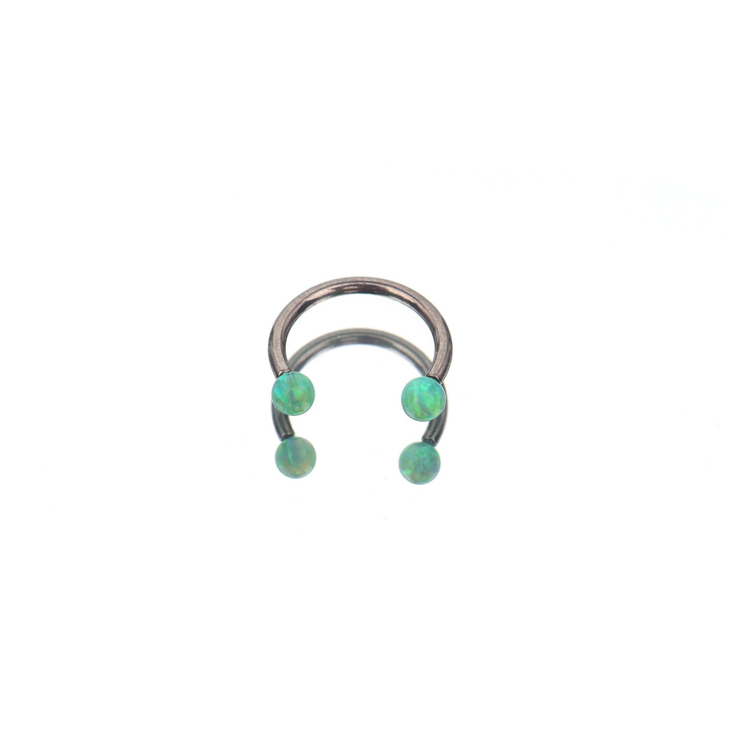 16G Opal Internally Threaded Horseshoe Ring