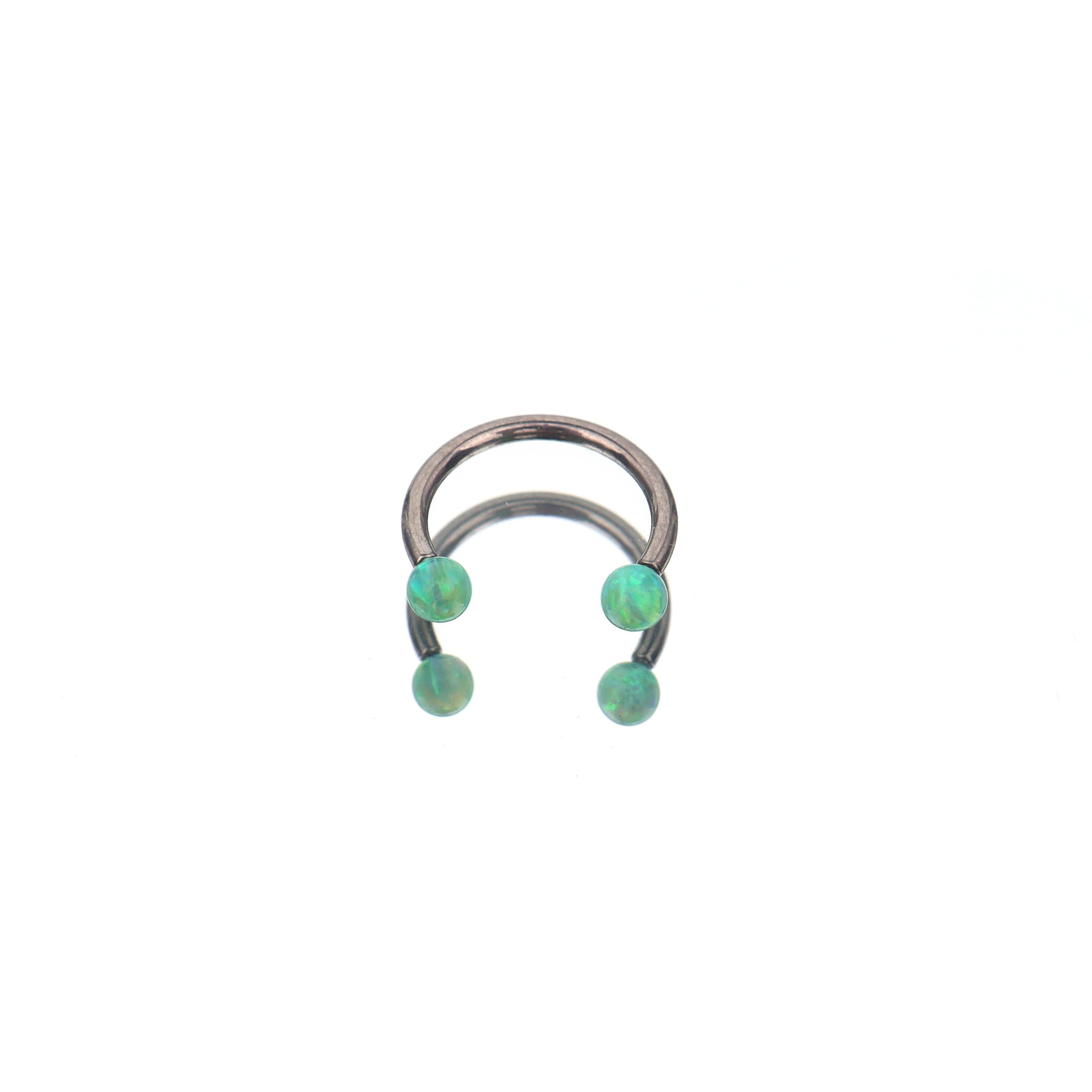 16G Opal Internally Threaded Horseshoe Ring
