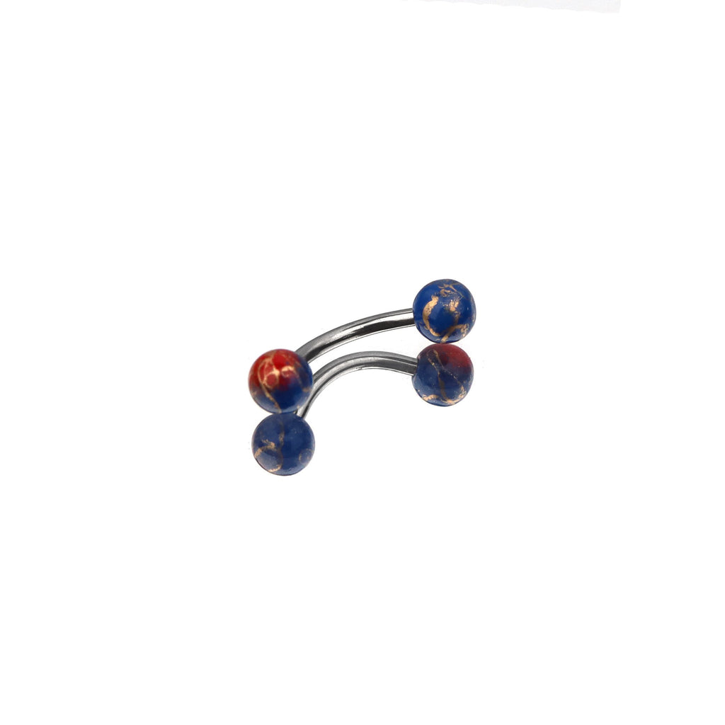 Acrylic Color Block Ball Brow Studs
