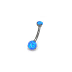 Round Opal Titanium Belly Ring