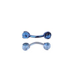 Round CZ Ball Internally Threaded Titanium Brow Studs