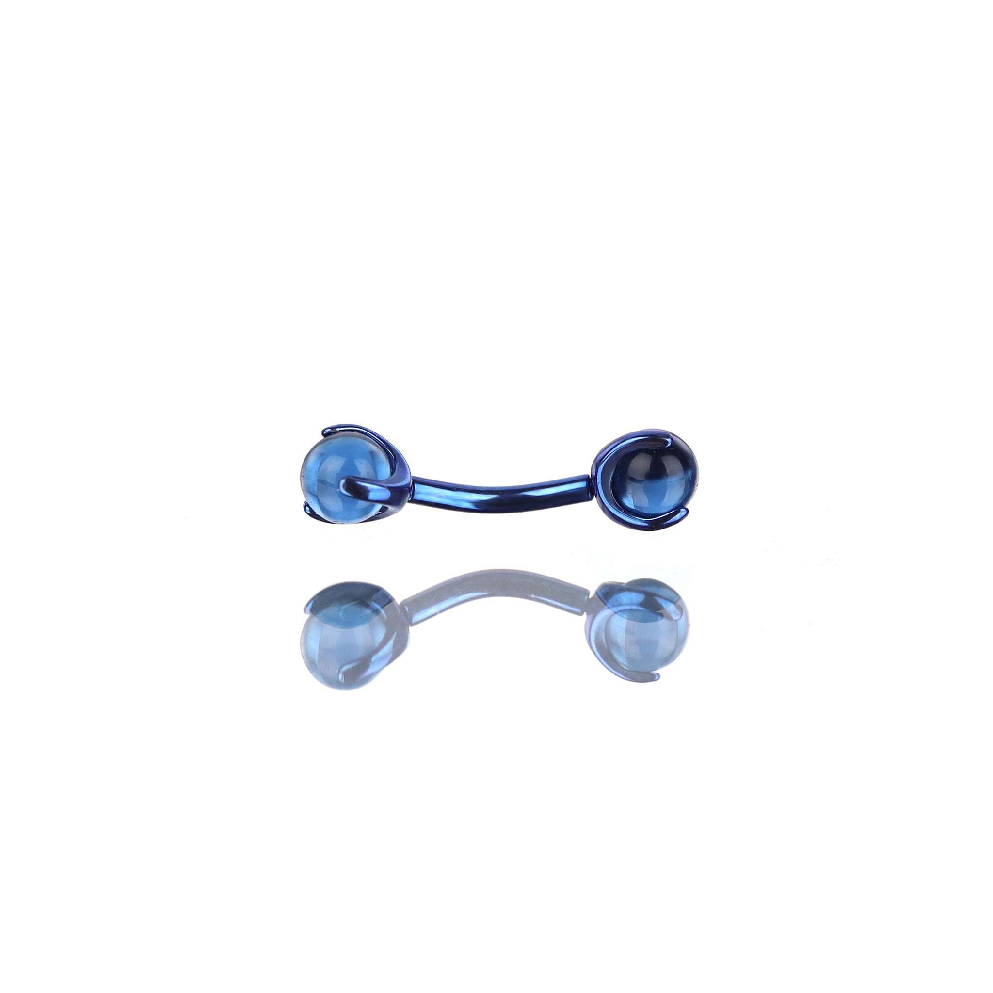 Round CZ Ball Internally Threaded Titanium Brow Studs