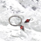 Red Rhombic CZ Pendant Titanium Segment Hoop