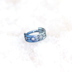 16G Three Row Triple Segment CZ Titanium Ring