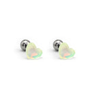 Heart Crystal Stainless Steel Ear Studs