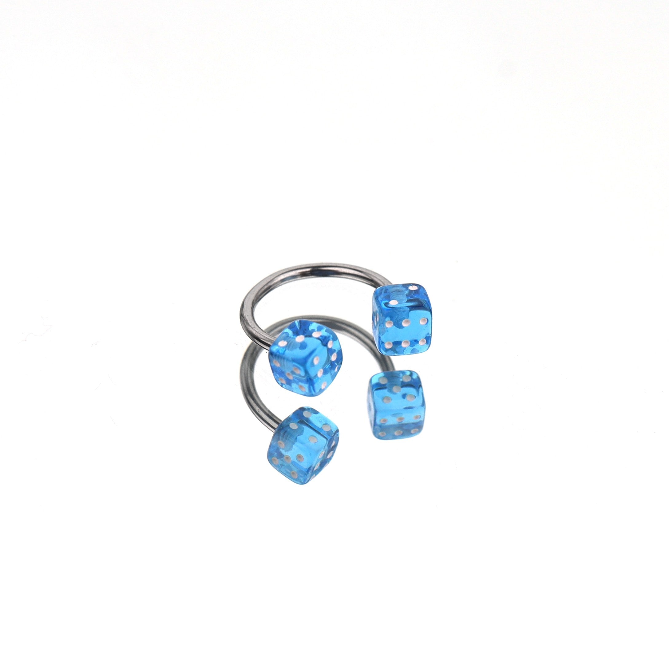 Colorful Acrylic Dice Horseshoe Ring