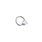 Heart-shaped CZ stainless steel Segment Hoop