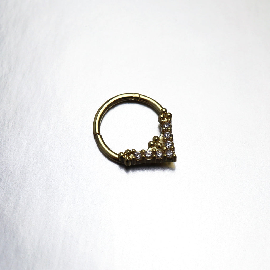 Triangular CZ stainless steel Segment Ring