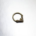 Triangular CZ stainless steel Segment Ring