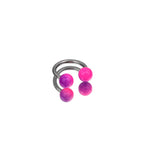 Colorful Acrylic Contrast Ball Horseshoe Ring