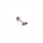 Rainbow Marquise CZ Internally Threaded Titanium Ear Studs