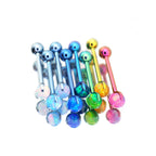 High Shine Opal Internally Threaded Titanium tongue stud