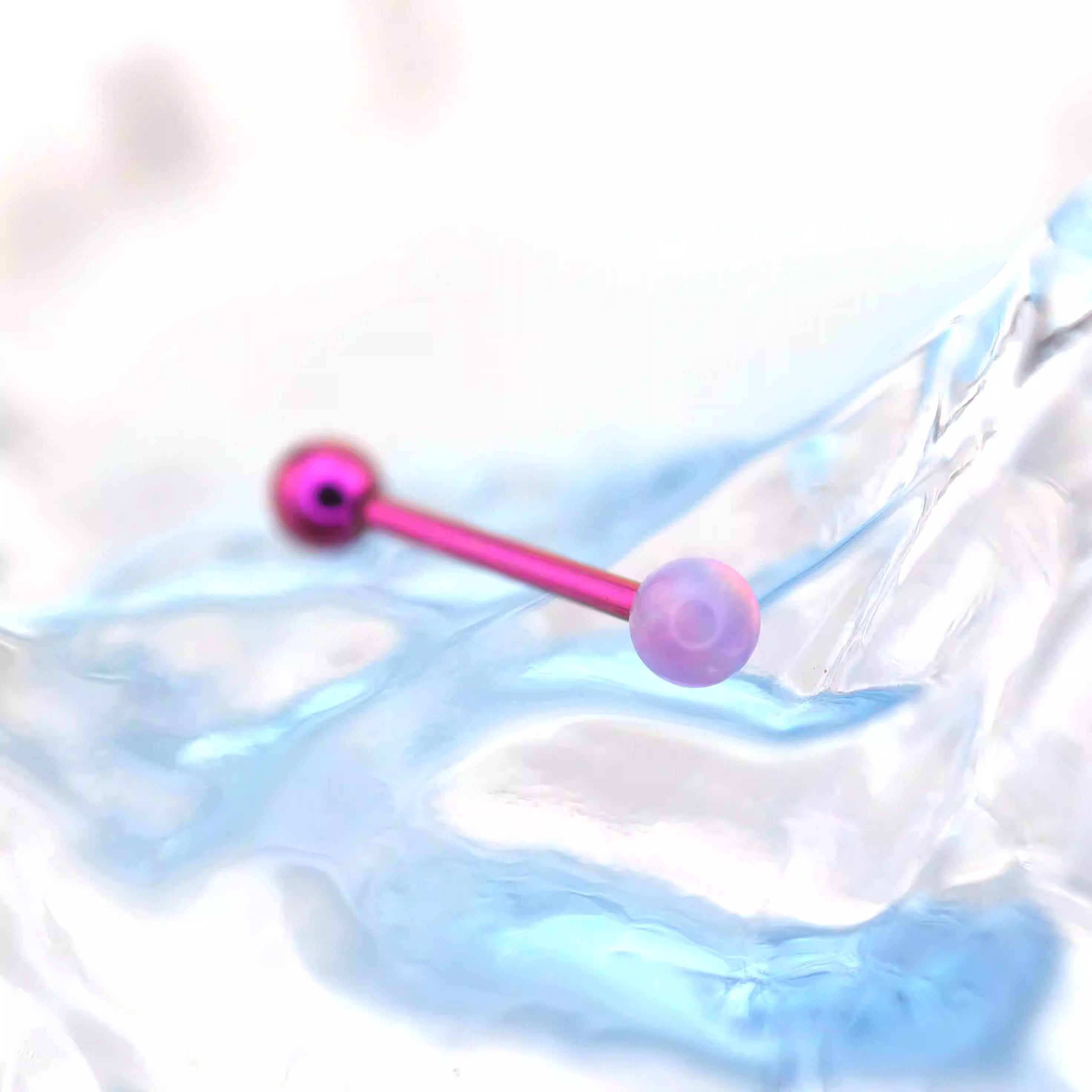 14G Opal Internally Threaded Titanium Barbell