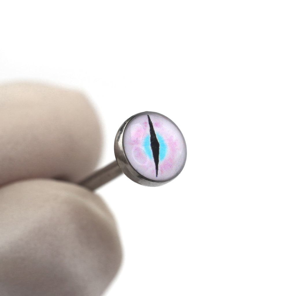 Resin Oil Slick Eye Pupil tongue stud