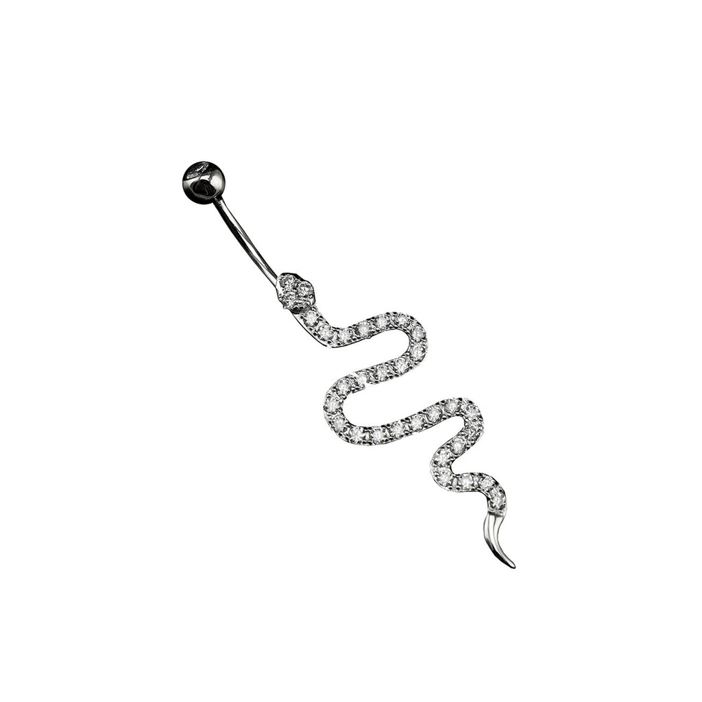 Serpent CZ S925 Sterling Silver Belly Ring