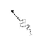 Serpent CZ S925 Sterling Silver Belly Ring