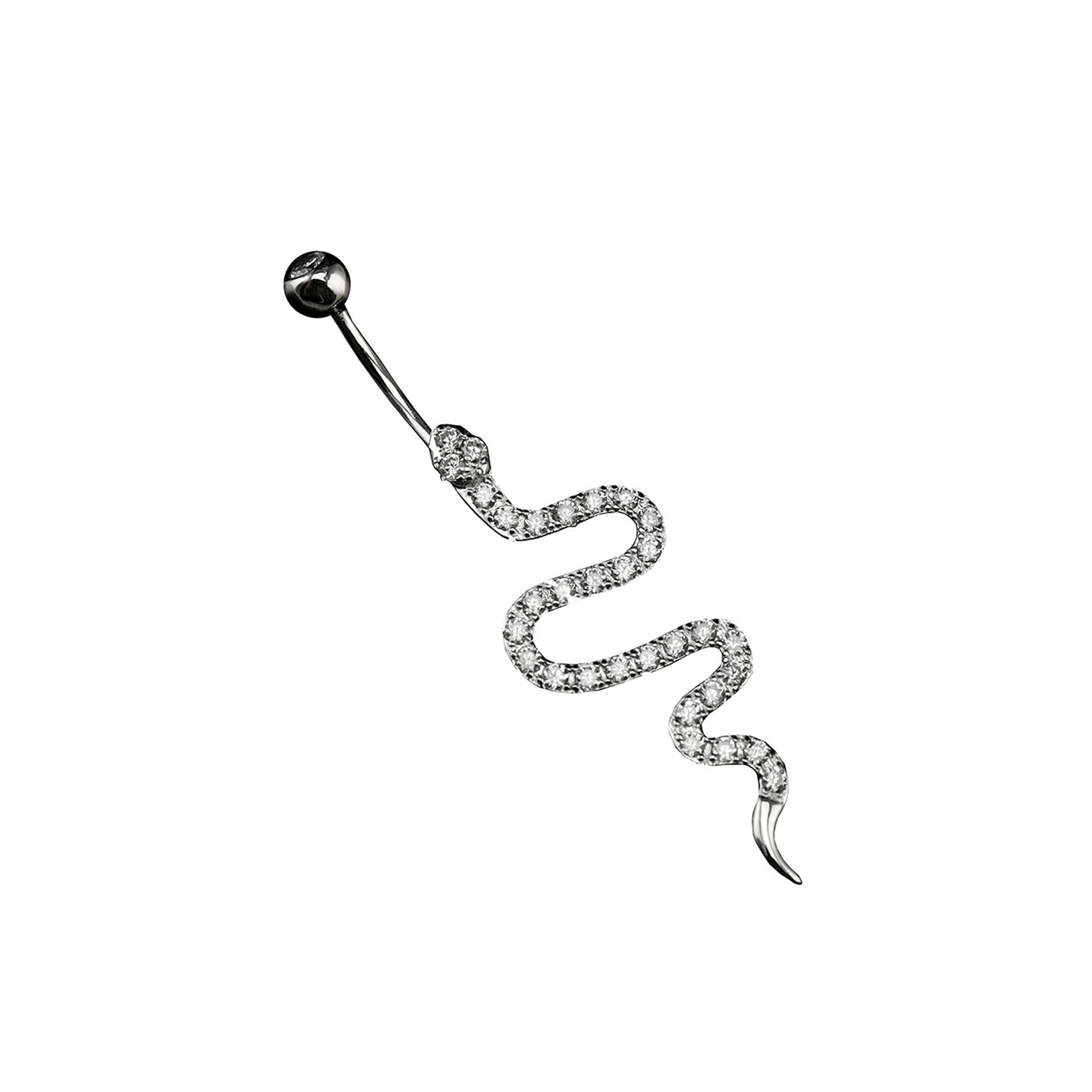 Serpent CZ S925 Sterling Silver Belly Ring