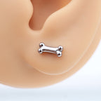Cute Mini Bone Stainless Steel Internally Threaded Lip Ring