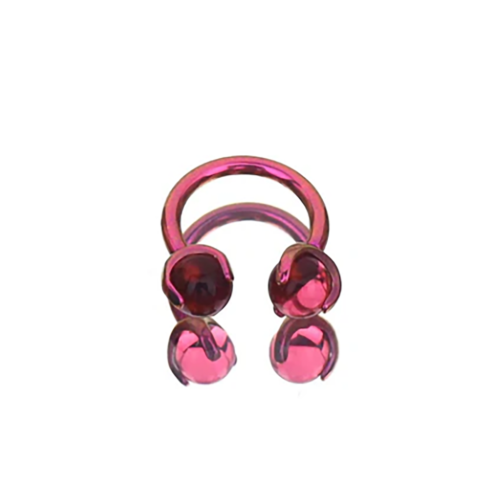 16G CZ ball Titanium Horseshoe Ring